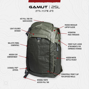 Vertx Gamut EDC Tactical Backpack 25L