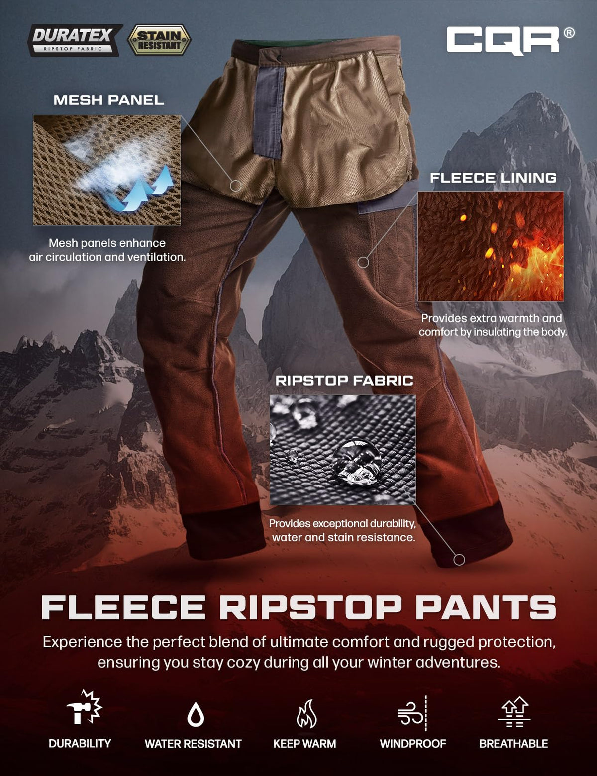 CQR Winter Tactical Cargo Pants