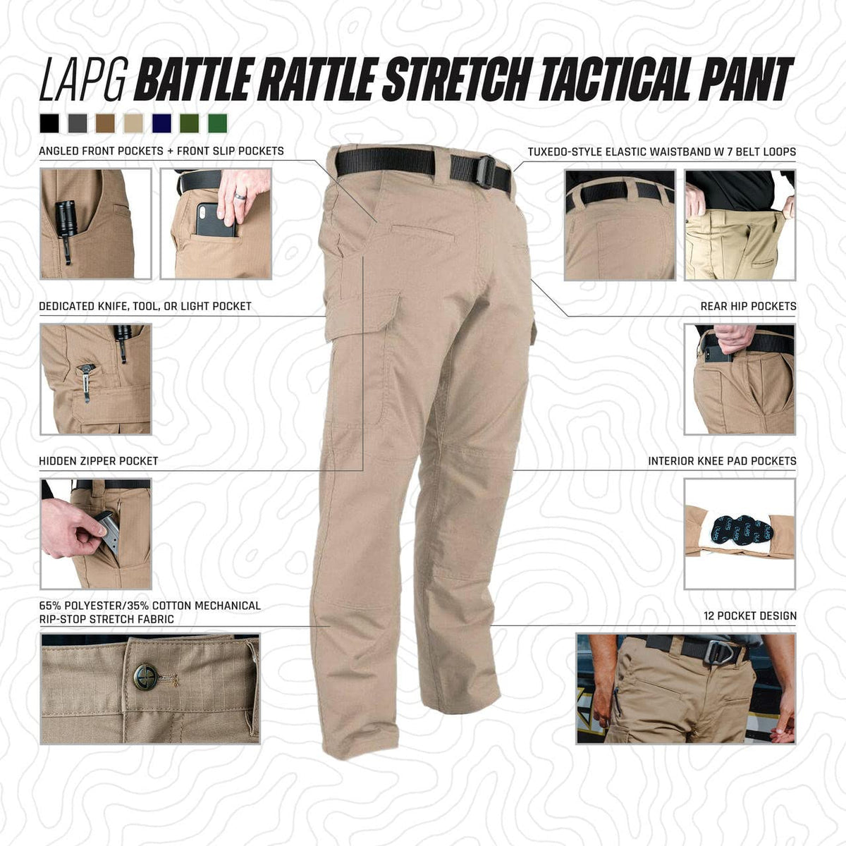 LA Police Gear Battle Rattle Stretch Cargo Pants