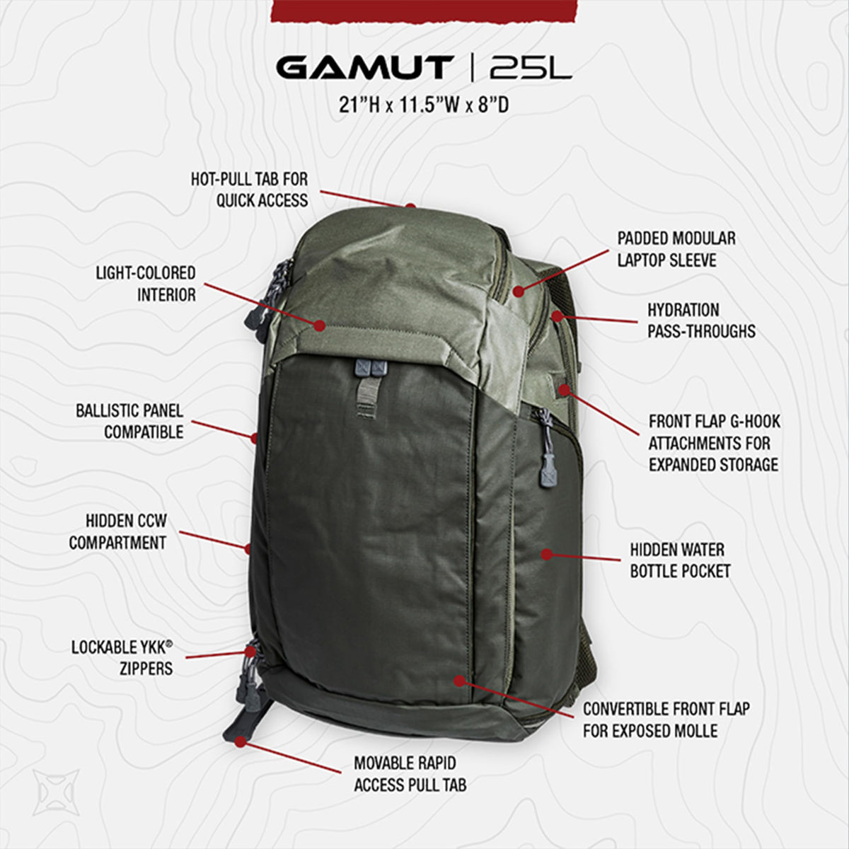 Vertx Gamut EDC Tactical Backpack 25L